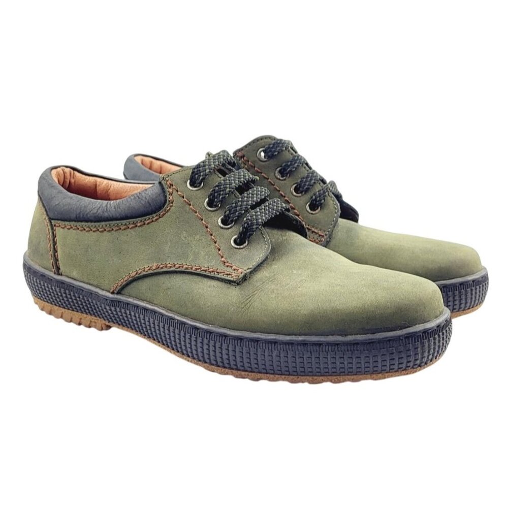 Soft Line Olive Green Lace Up Loafers - Size 8